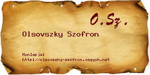 Olsovszky Szofron névjegykártya